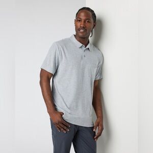 Vuori Men's Heather Light Gray Front Pocket Ace Polo Shirt
